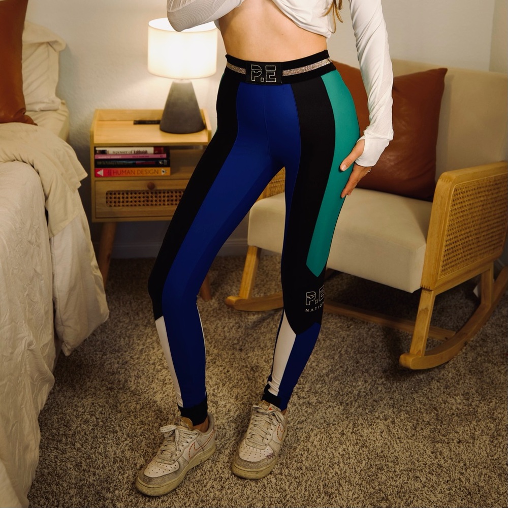 P.E Nation Women's Dynamic Leggings - Blue, Green, and Black